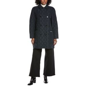 Burberry Womens  Diamond Quilted Coat, Blue